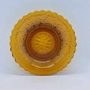 VTG Indiana Glass Amber Tiara Daisy Pattern Fairy Lamp Replacement *BOTTOM ONLY*